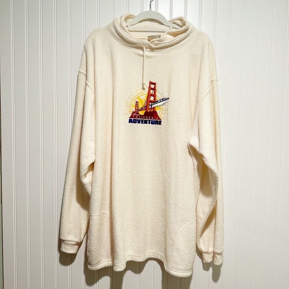Vintage Disneyland Resort California Adventure Terry Cloth Sweatshirt Hoodie XXL